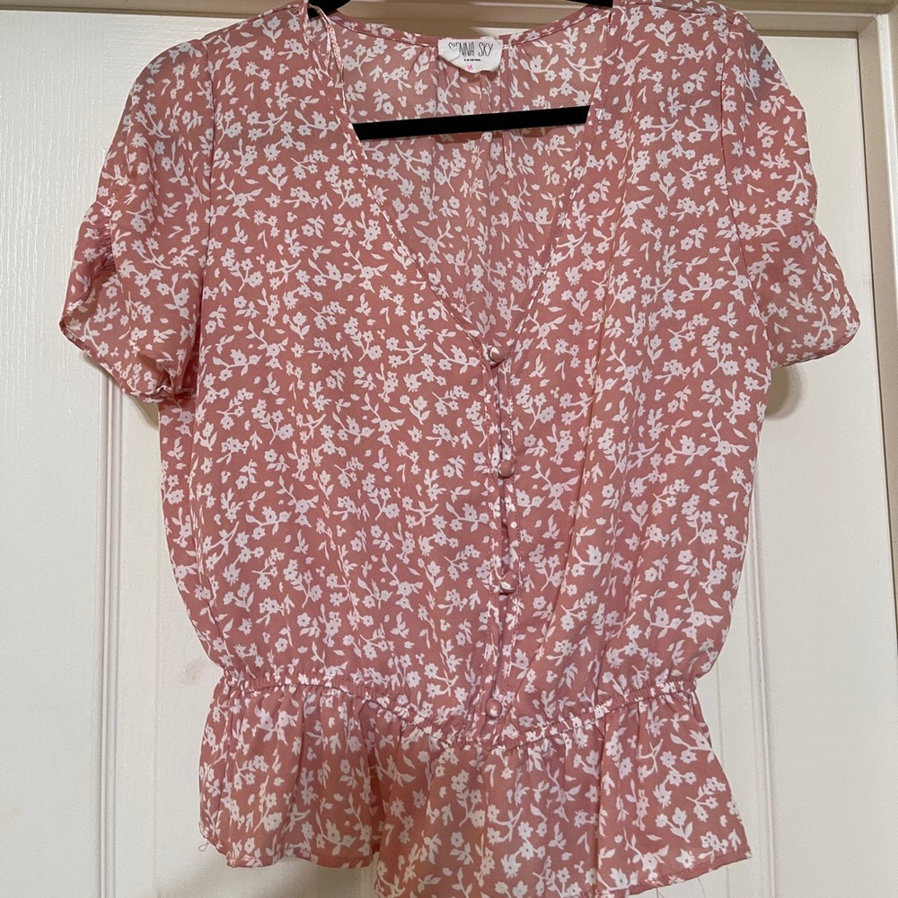Floral button down blouse